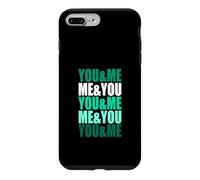 Custodia per iPhone 7 Plus/8 Plus Grafica verde acqua verde chiaro You&Me&You&Me Teal Aqua