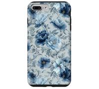 Custodia per iPhone 7 Plus/8 Plus Gray And Blue Flower Lover Cute Girly Navy Floral Nature