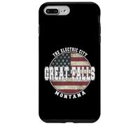 Custodia per iPhone 7 Plus/8 Plus Great Falls Montana, Vintage bandiera americana