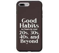 Custodia per iPhone 7 Plus/8 Plus Habits for 20s 30s 40s and Beyond Life Journey Funny Vintage