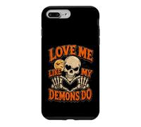 Custodia per iPhone 7 Plus/8 Plus Halloween Teschi Love Me My Demons Do Gothic Valentines