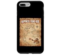 Custodia per iPhone 7 Plus/8 Plus Happiness Found Here Vintage Pirate Map Crab