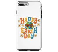 Custodia per iPhone 7 Plus/8 Plus Happy Earth Day Retro anni '70 Groovy Globe Heart Occhiali da sole