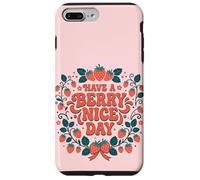 Custodia per iPhone 7 Plus/8 Plus Have A Berry Nice Day Retro Cute Strawberry Groovy Aesthetic