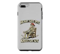 Custodia per iPhone 7 Plus/8 Plus Heart dice Pit Knees Say Sit Skeleton, umorismo da allenamento vintage