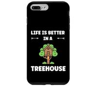Custodia per iPhone 7 Plus/8 Plus Home Nature tree house quote life better in a treehouse