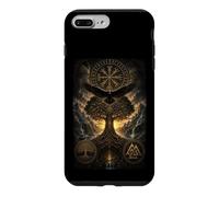 Custodia per iPhone 7 Plus/8 Plus Hugin & Munin - Maglietta con corvi di Odin, vichingo, albero della vita