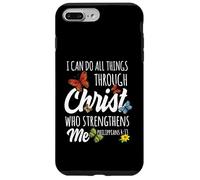 Custodia per iPhone 7 Plus/8 Plus I Can Do All Things Through Christ Buttefly Art Religious