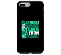 Custodia per iPhone 7 Plus/8 Plus I diamanti color foglia di tè chiaro non scorrono dalla pressione Teal Aqua