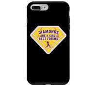 Custodia per iPhone 7 Plus/8 Plus I diamanti sono i migliori amici delle ragazze Softball Baseball femminile