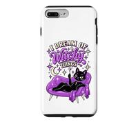 Custodia per iPhone 7 Plus/8 Plus I Dream of Witchy Things Gatto Nero Strega Halloween