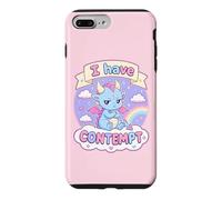 Custodia per iPhone 7 Plus/8 Plus I Have Contempt - Simpatico drago kawaii sarcastico, arte dell'umore rosa