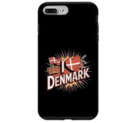 Custodia per iPhone 7 Plus/8 Plus I Love Denmark Bandiera Danese