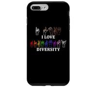 Custodia per iPhone 7 Plus/8 Plus I Love Diversity Linguaggio dei segni Inspirational Equality