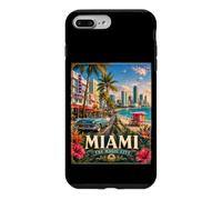 Custodia per iPhone 7 Plus/8 Plus I Love Miami FL., Miami Tropical Beach Vintage Travel Poster