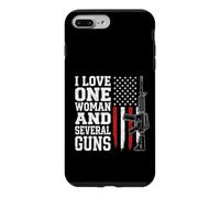 Custodia per iPhone 7 Plus/8 Plus I Love-One Woman And Several Guns Lover American Flag Funny