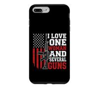 Custodia per iPhone 7 Plus/8 Plus I Love-One Woman And Several Guns Lover American Flag Funny