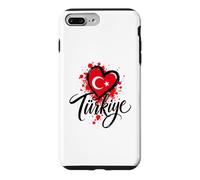 Custodia per iPhone 7 Plus/8 Plus I Love Turkey Vacation Travel, souvenir con bandiera a forma di cuore