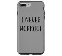 Custodia per iPhone 7 Plus/8 Plus I never workout Divertente Idea Bianca Lie Party
