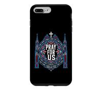 Custodia per iPhone 7 Plus/8 Plus I santi cattolici pregano per noi arte della cattedrale di vetro colorato