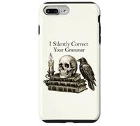 Custodia per iPhone 7 Plus/8 Plus I Silently Correct Your Grammar Skull Raven Funny Teacher