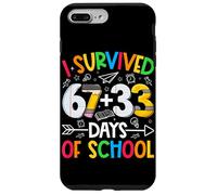Custodia per iPhone 7 Plus/8 Plus I Survived 67 + 33 Days School Kids Funny Math 100th Day