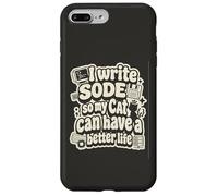 Custodia per iPhone 7 Plus/8 Plus I write code so my cat can have a better life funny geek