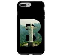 Custodia per iPhone 7 Plus/8 Plus Iconico Brasile Paesaggio Cristo Redentore Lettera B