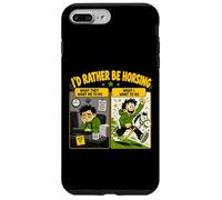 Custodia per iPhone 7 Plus/8 Plus Id Rather Be Horsing Divertente Hobby Fuga a cavallo
