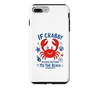 Custodia per iPhone 7 Plus/8 Plus If Crabby Please Return to the Beach Arte vintage disegnata a mano