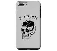 Custodia per iPhone 7 Plus/8 Plus If I Fits I Sits Cat Skull Funny Gothic Dark Meme Humor 6