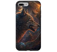 Custodia per iPhone 7 Plus/8 Plus Il misticismo del lupo nello spazio incontra gli ornamenti