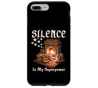 Custodia per iPhone 7 Plus/8 Plus IL SILENZIO È IL MIO SUPERPOWER camino introverso topo di biblioteca leggere