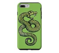 Custodia per iPhone 7 Plus/8 Plus Illustrazione del serpente che colpisce il tatuaggio del serpente che sibila verde