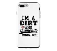Custodia per iPhone 7 Plus/8 Plus I'm a Dirt and Diamonds Kinda Girl Baseball Mom Yay Sports
