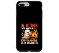 Custodia per iPhone 7 Plus/8 Plus In ottobre indossiamo il fantasma arancione di Halloween per la consapevolezza dell'ADHD