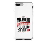 Custodia per iPhone 7 Plus/8 Plus Ironica per marito agli ordini della moglie. Stampa nera