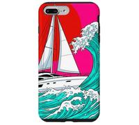 Custodia per iPhone 7 Plus/8 Plus Japanese Wave Sailboat Sailing Boating Club Sailor