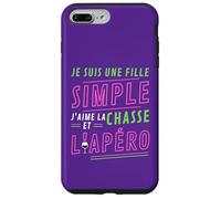 Custodia per iPhone 7 Plus/8 Plus Je Suis Une Fille Simple J'aime La Chasse et L'Apéro Cadeau