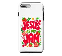 Custodia per iPhone 7 Plus/8 Plus Jesus is My Jam Cute Christian Strawberry Faith