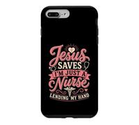 Custodia per iPhone 7 Plus/8 Plus Jesus salva I'm Just A Nurse Christian Faith Design