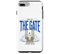 Custodia per iPhone 7 Plus/8 Plus Jesus Way the Gate Catholic Bible Verse Citazione John 10 19
