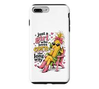 Custodia per iPhone 7 Plus/8 Plus Just a Girl Who Loves Corn the Long Way, divertente da donna