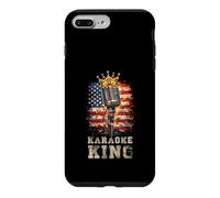 Custodia per iPhone 7 Plus/8 Plus Karaoke King Singer Microfono Vintage Bandiera Americana Canto