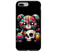Custodia per iPhone 7 Plus/8 Plus Kawaii Pastel Goth Teddy Tee - Carino Creepy Skull Anime Bear