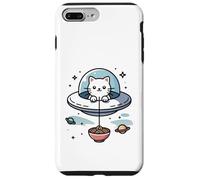 Custodia per iPhone 7 Plus/8 Plus Kawaii Pesca Gatto Alieno UFO Rapimento Adorabile Carino Ramen