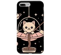 Custodia per iPhone 7 Plus/8 Plus Kawaii Pesca Gatto Alieno UFO Rapimento Adorabile Carino Ramen