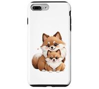 Custodia per iPhone 7 Plus/8 Plus Kawaii Pomerania Cane e Pup Love