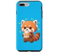 Custodia per iPhone 7 Plus/8 Plus Kawaii Red Panda Bamboo Cat Munching Felicemente
