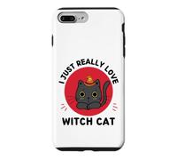 Custodia per iPhone 7 Plus/8 Plus Kawaii Strega Gatto I Just Really Love Cute Witch Cat Lover